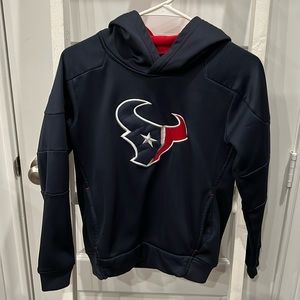 Houston Texans Youth Boys Age 8-9 Deep Steel Blue & Battle Red Hoodie w/Logo